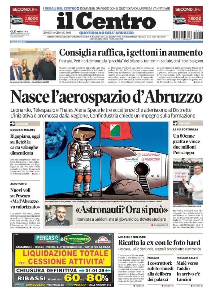 Prima-pagina-il centro-oggi-edizione-del-2025-01-16